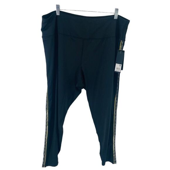 Bebe Sport Women's 4 Way Stretch Leggings NEW NWT Workout Gym Black Gold 3X - Picture 4 of 9